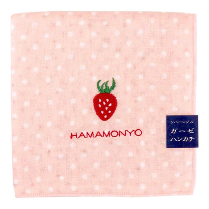 HAMAMONYO Gauze Handkerchief-dots and strawberries
