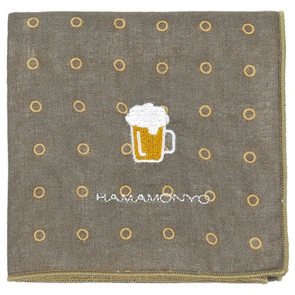 HAMAMONYO Gauze Handkerchief -ring dot and beer