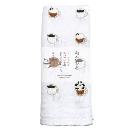 HAMAMONYO Hand Towel Face Panda Made in Japan-Panda Cappuccino