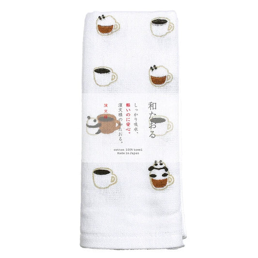 HAMAMONYO Hand Towel Face Panda Made in Japan-Panda Cappuccino