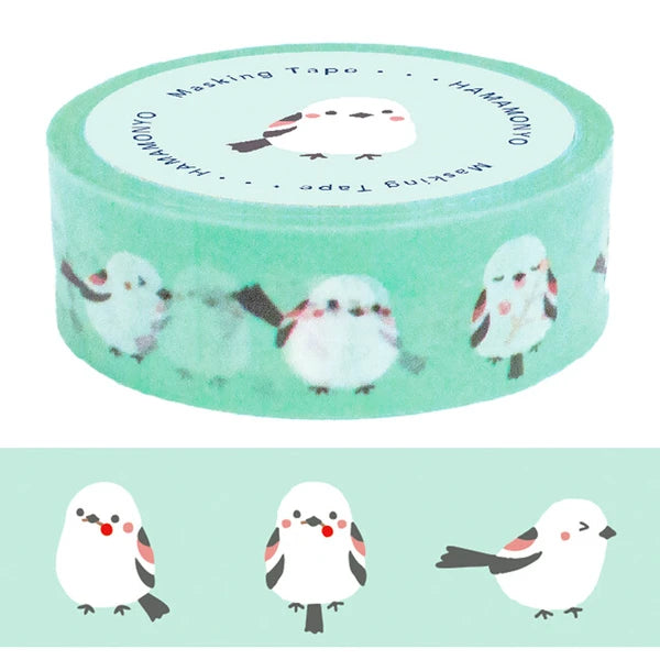 HAMAMONYO Washi Tape Shimaenaga Made in Japan -white bird