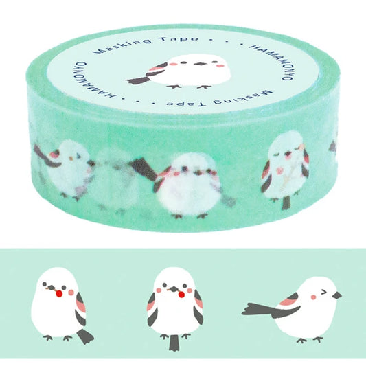 HAMAMONYO Washi Tape Shimaenaga Made in Japan -white bird