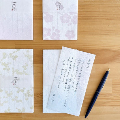 Furukawa Shiko Writing Paper Red Plum Mino Washi Hana-Goromo Ippitsusen Letterpad