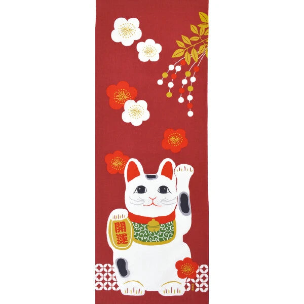 HAMAMONYO Tenugui Towel Tenugui Made in Japan-Kaiyun Maneki Neko (Lucky Cat)