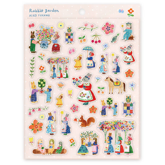 HYOGENSHA Decoration Aiko Fukawa Stickers - Rabbit garden