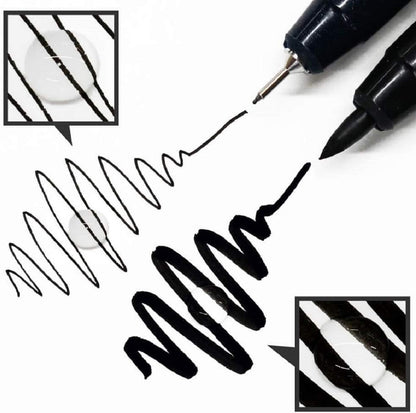 Kuretake ZIG Cartoonist MANGAKA Outline Pen - Black, 5-Piece Assorted Set (AP Certified)