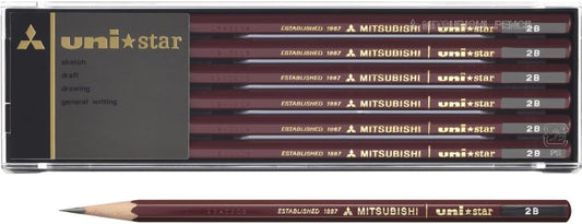 Mitsubishi uni-star Hexagonal Wooden Pencils (Pack of 12)