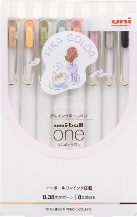 Mitsubishi uni uni-ball one Gel Pen 0.38mm - Fika Color 8-Color Set
