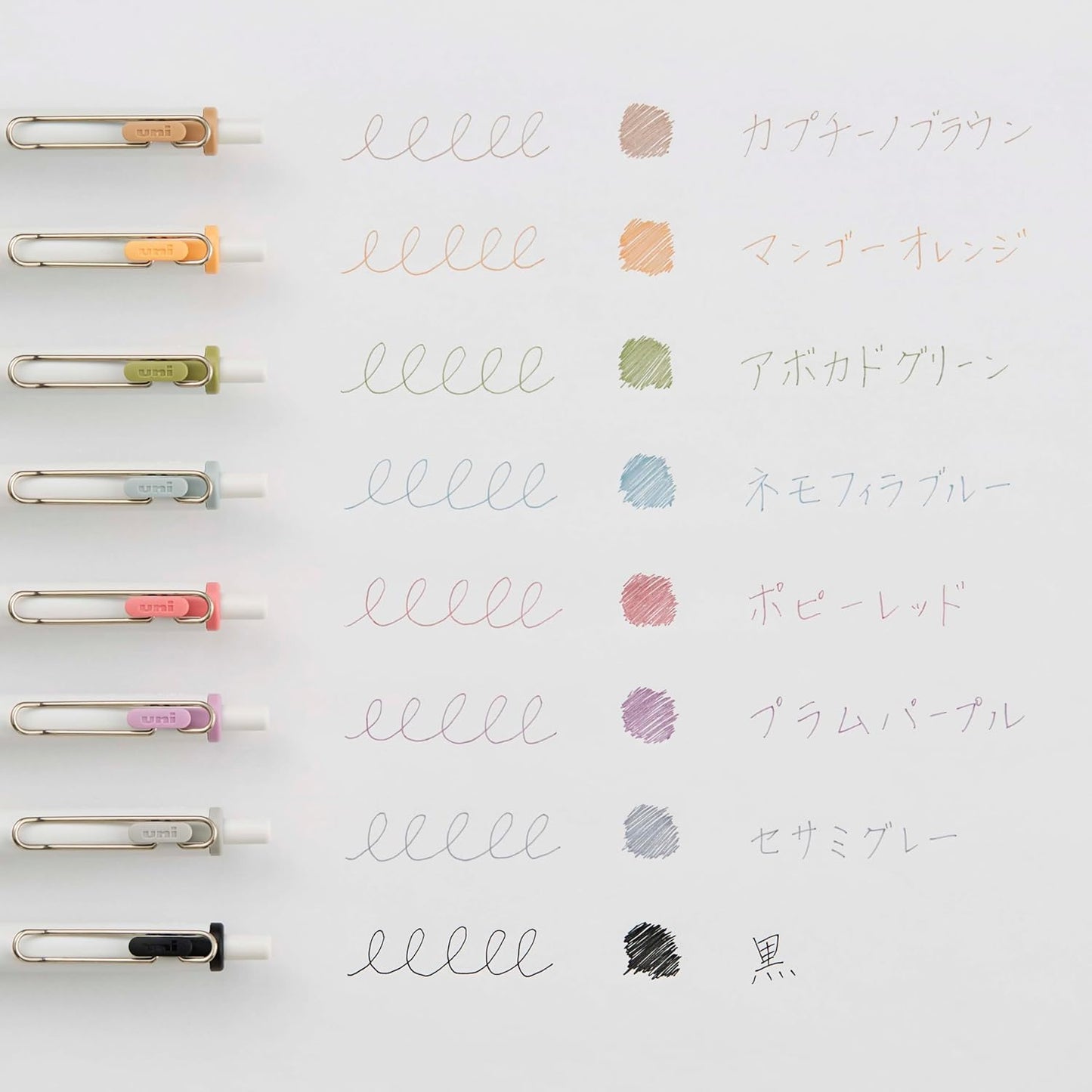Mitsubishi uni uni-ball one Gel Pen 0.38mm - Fika Color 8-Color Set
